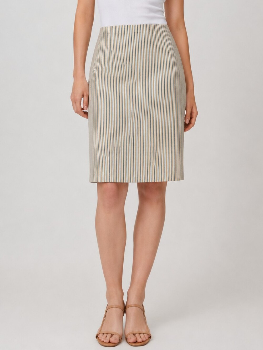 Carolina Herrera Wool Blend Striped Pencil Skirt